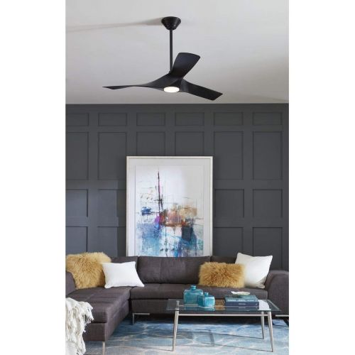  Progress Lighting Ryne Collection 52-Inch 3-Blade Matte Black LED Transitional Indoor/Outdoor DC Ceiling Fan