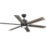 Progress Lighting P2586-7130K Protruding Mount, 6 Toasted Oak/Driftwood Blades Ceiling Fan with 18 Watts Light, Black