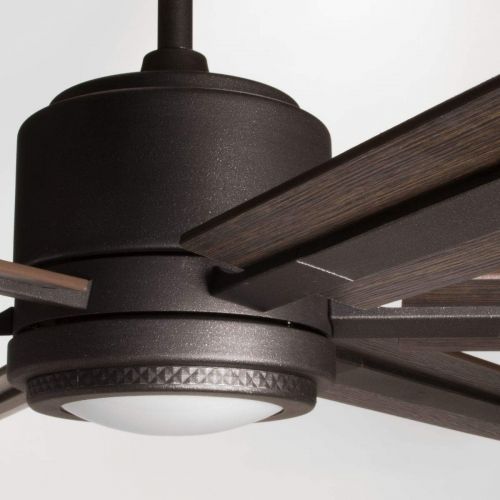  Progress Lighting P2586-7130K Protruding Mount, 6 Toasted Oak/Driftwood Blades Ceiling Fan with 18 Watts Light, Black