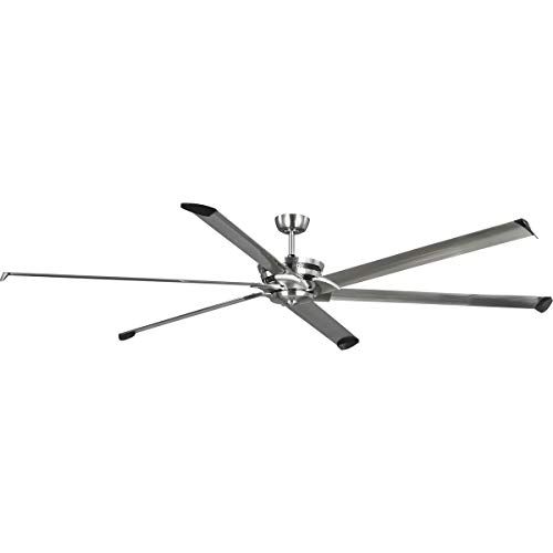  Progress Lighting Huff Collection Indoor/Outdoor 96 Six-Blade Brushed Nickel Ceiling Fan