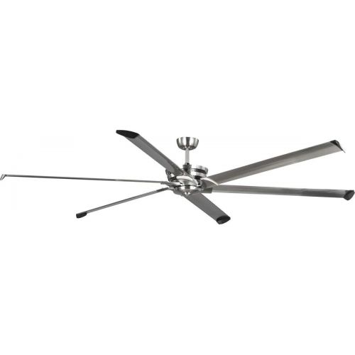  Progress Lighting Huff Collection Indoor/Outdoor 96 Six-Blade Brushed Nickel Ceiling Fan