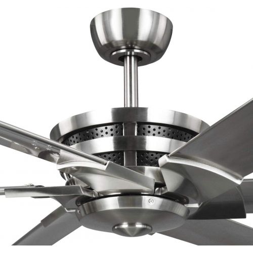  Progress Lighting Huff Collection Indoor/Outdoor 96 Six-Blade Brushed Nickel Ceiling Fan