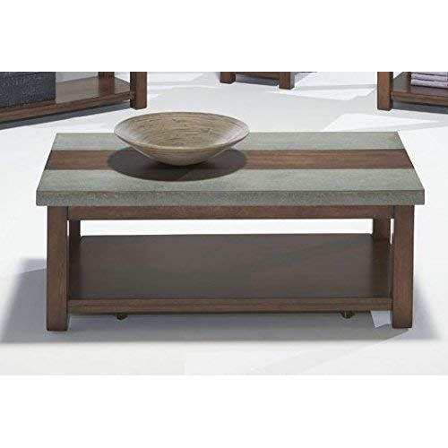  Progressive Furniture Cascade Cocktail Table, Nutmeg/Cement