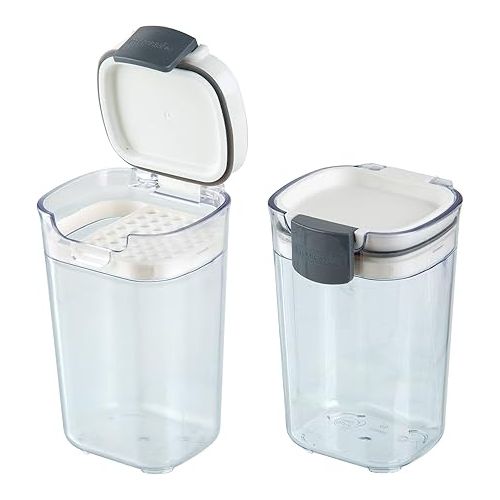  Progressive International PKS-410 Prepworks ProKeeper Seasoning Keeper Spice Airtight Food Storage Containers, Clear (2 Pack)