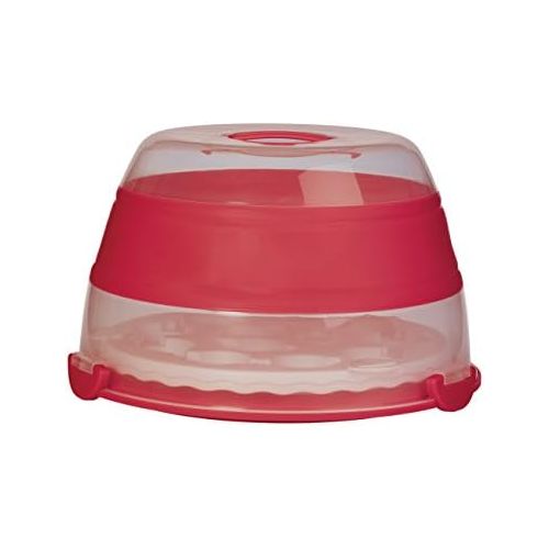  Progressive International Prepworks by Progressive Collapsible Cupcake and Cake Carrier, 24 Cupcakes, 2 Layer, Easy to Transport Muffins, Cookies or Dessert to Parties - Red - In Amazon Frustration Free