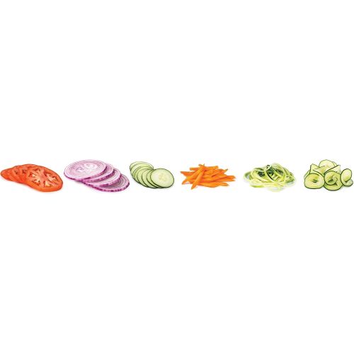  Progressive International Prepworks by Progressive Compact Mandoline, Features Slice, Julienne and Spiral Cuts and 3 Thicknesses Thin, Medium and Thick, Noodle, Ribbon, Food Slicer, Vegetable Slice