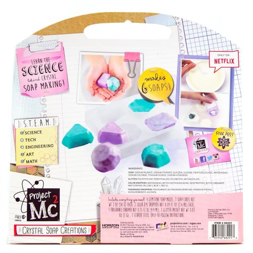  Project Mc2 Project MC2 Make Your Own Crystal Soap Creations by Horizon Group USA, Great Stem Science Experiment, DIY Gemstone Shaped Fragrant Soaps, Vanilla, Mint & Lavender