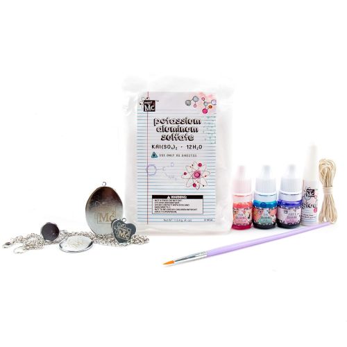  Project Mc2 Grow Your Own Crystal Jewelry Stem Science Kit by Horizon Group USA, Use Chemistry to Make Your Own Crystal Rings & Necklaces, Pink Teal & Purple