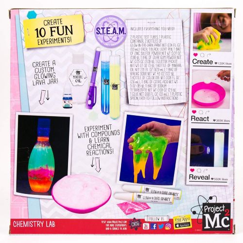  Project Mc2 Project MC2 Chemistry Lab Stem Science Kit by Horizon Group Usa, DIY 10 Great Science Fair Experiments, Make Your Own Glow In The Dark Gooey Slime Putty, Glowing Lava Jar & More