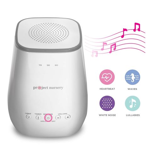  Project Nursery Sound Soother and Night Light for Kids, with 6 Pre-Loaded Sounds, Including White Noise, Nature Sounds, Lullabies, etc.