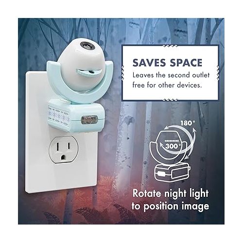  Projectables Disney Frozen 2 LED Kids Night Light, Projector, Plug-in, Dusk-to-Dawn, UL-Listed, Elsa, Anna, Olaf Ideal for Hallway, Bedroom, Nursery, Playroom, Gaming Room, 45028