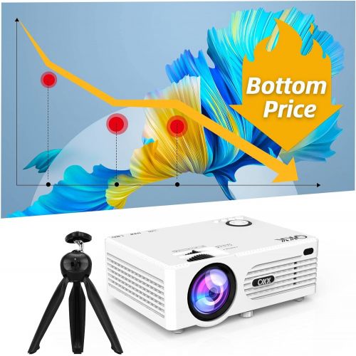  Latest Upgrade Mini Projecto LED Portable Projector, Video Projector with 170 Display and 1080P Support, Compatible with TV Stick, PS4, HDMI, VGA, TF, AV and USB for Home Entertain