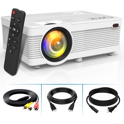  4500Lumens LCD Projector- Full HD 1080P Supported, Portable Mini Projector Compatible with HDMI, USB, AV, TF, VGA, Smartphones, TV Stick, PS4, DVD Player, Home Theater Entertainmen
