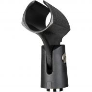 Proline},description:Standard Microphone Clip with plastic mic swivel retainer holds your microphone securely. 58 female threaded insert in base. Black.