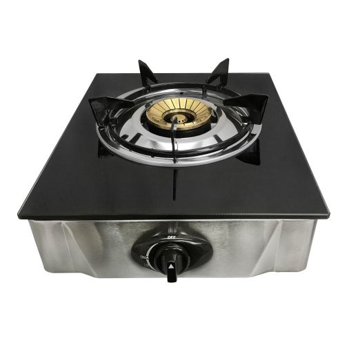  ProlineMax 12 x 14 Single Propane Gas Stove 1Burner Tempered Glass Cooktop Auto Ignition Stainless Steel Body