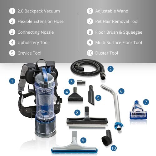  [아마존베스트]Prolux 2.0 Lightweight Corded Bagless Backpack Vacuum Cleaner for Commercial and Household Use