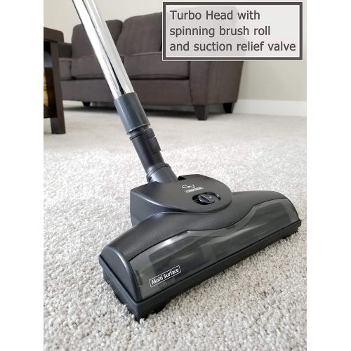  Prolux Tritan Bagged Canister Vacuum Cleaner with HEPA Filtration and Complete Home Care Tool Kit