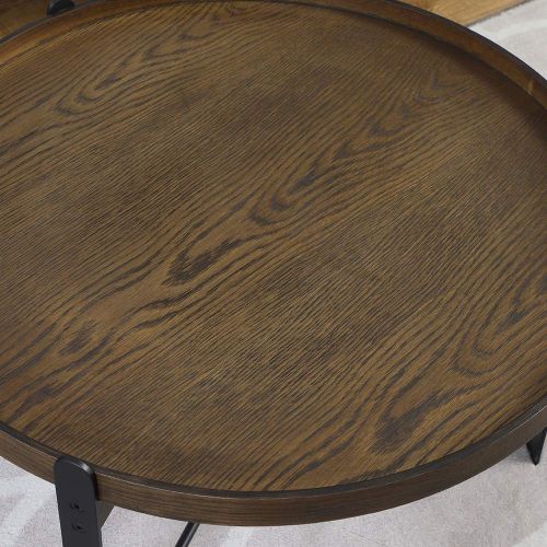  Proman Products TB17085 Coffee Table 27.6 Diameter Walnut