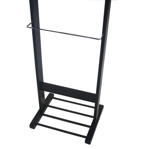  Proman Products Trojan 360 Degrees Vertical and Horizontal Swivel Mirror and Shoe Rack in Black Valet