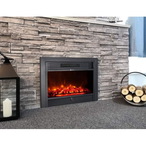  Proman Products TopLife Electric Wall Recessed or Place in Existing Fireplace, Black