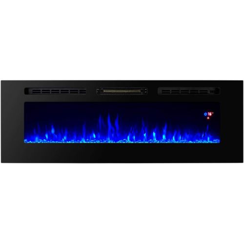  Proman Products TopLife Electric Fireplace Mounted or in Wall Recessed, 60 W x 5 D x 19 H, Black