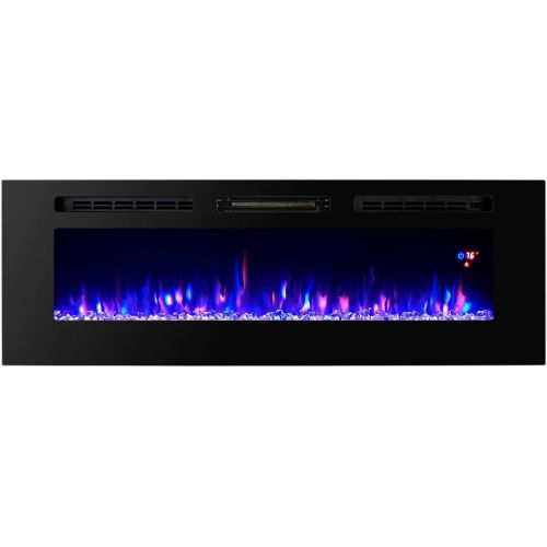  Proman Products TopLife Electric Fireplace Mounted or in Wall Recessed, 60 W x 5 D x 19 H, Black