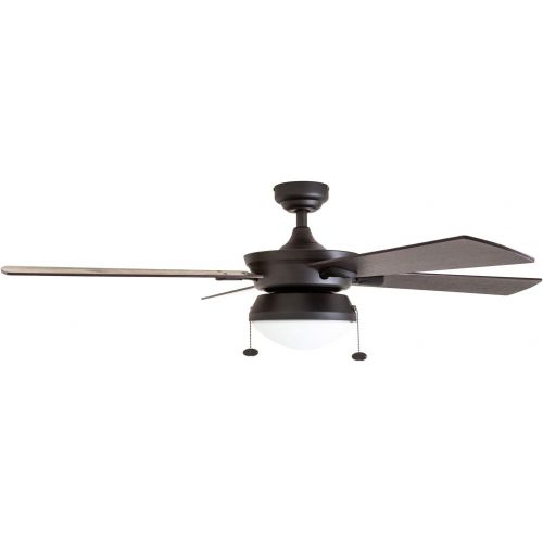  [아마존베스트]Prominence Home 50345-01 Auletta Outdoor Ceiling Fan, 52” ETL Damp Rated 4 Blades, LED Frosted Contemporary Light Fixture, Matte Black