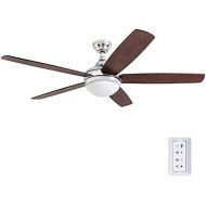 [아마존베스트]Prominence Home 80095-01 Ashby Ceiling Fan with Remote Control and Dimmable Integrated LED Light Frosted Fixture 52 Contemporary Indoor, 5 Blades Newport Brown/Tumbleweed, Sleek Ch