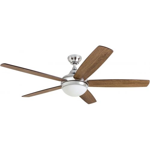  [아마존베스트]Prominence Home 80095-01 Ashby Ceiling Fan with Remote Control and Dimmable Integrated LED Light Frosted Fixture 52 Contemporary Indoor, 5 Blades Newport Brown/Tumbleweed, Sleek Ch