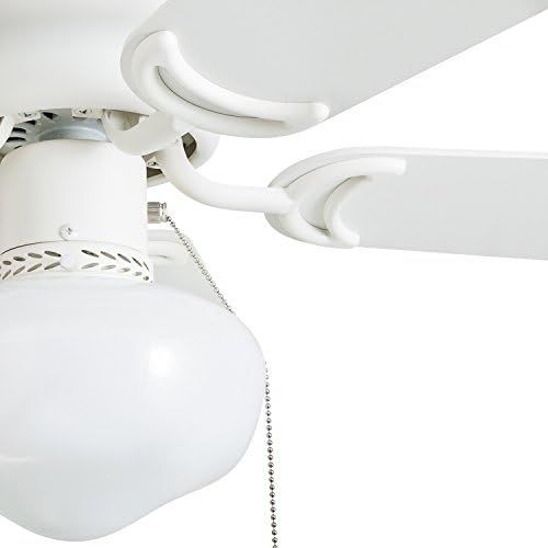  [아마존베스트]Prominence Home 41530-01 Hero 28 Hugger Small Ceiling Fan, LED Schoolhouse Globe, Glossy White