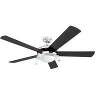 [아마존베스트]Prominence Home 80100-01 Bolivar Chrome Contemporary Rustic Ceiling Fan, 52 LED, Farmhouse/Barnwood Blades