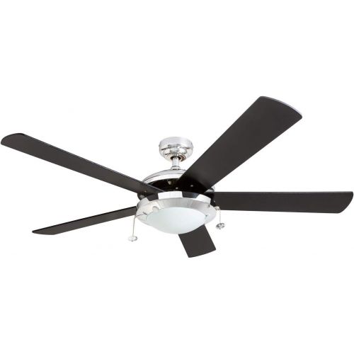  [아마존베스트]Prominence Home 80100-01 Bolivar Chrome Contemporary Rustic Ceiling Fan, 52 LED, Farmhouse/Barnwood Blades