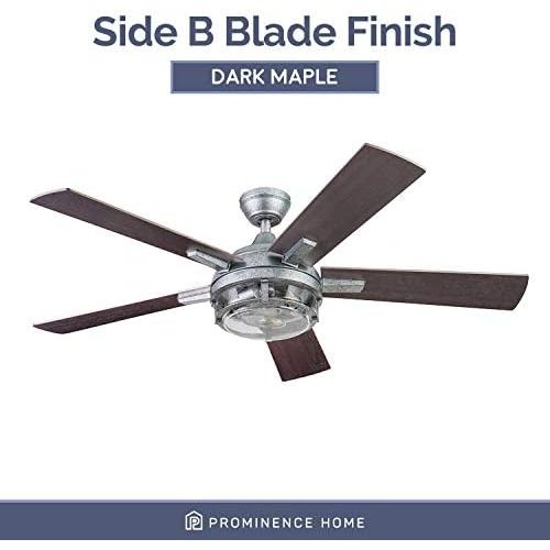  Prominence Home 51657-01 Freyr Ceiling Fan, 52, Galvanized