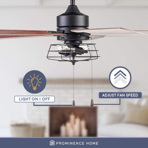  Prominence Home 51457-01 Marshall Ceiling Fan, 52, Matte Black