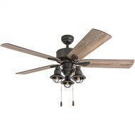Prominence Home 50651-01 Sivan Farmhouse Ceiling Fan, 52, BarnwoodTumbleweed, Aged Bronze