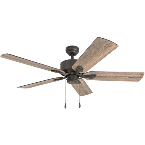  Prominence Home 50683-01 River Run Farmhouse Ceiling Fan (3 Speed Remote), 52, BarnwoodTumbleweed, Aged Bronze