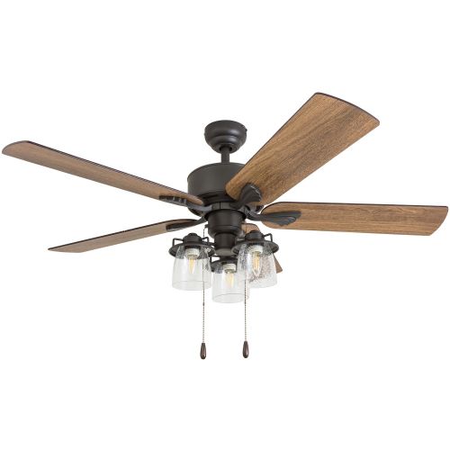  Prominence Home 50683-01 River Run Farmhouse Ceiling Fan (3 Speed Remote), 52, BarnwoodTumbleweed, Aged Bronze