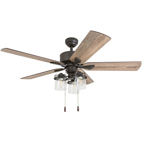  Prominence Home 50683-01 River Run Farmhouse Ceiling Fan (3 Speed Remote), 52, BarnwoodTumbleweed, Aged Bronze