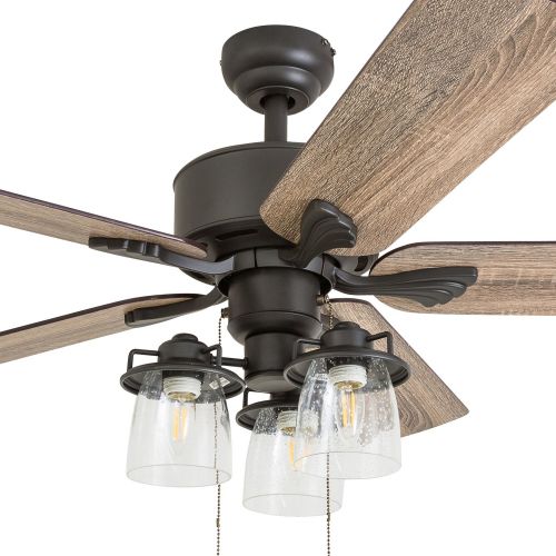  Prominence Home 50683-01 River Run Farmhouse Ceiling Fan (3 Speed Remote), 52, BarnwoodTumbleweed, Aged Bronze