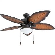 Prominence Home 50772-01 Delray Tropical Ceiling Fan (3 Speed Remote), 52, Mocha, Bronze