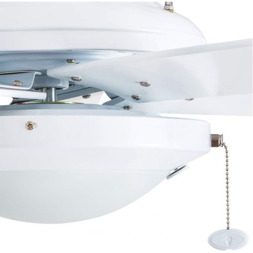  Prominence Home 80101-01 Bolivar LED Ceiling Fan, Modern Farmhouse, 52” Dual-Finish Blades, White