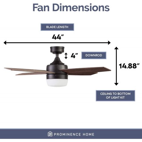  Prominence Home 51471-01 Atlas Ceiling Fan, 44, Espresso