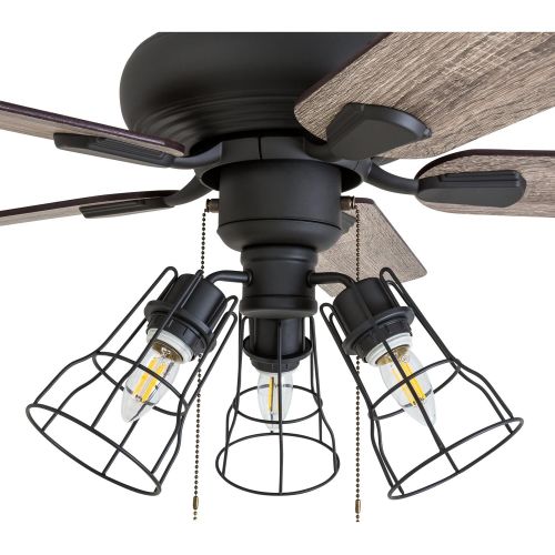  Prominence Home 50588-01 Madison County Industrial Ceiling Fan, 42, Barnwood/Tumbleweed, Aged Bronze