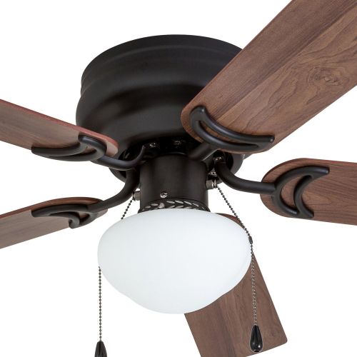  Prominence Home 50860 Alvina LED Globe Light Hugger/Low Profile Ceiling Fan, 42 inches, Bronze