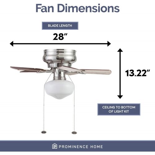  Prominence Home 51656-01 Hero Ceiling Fan, 28, Q