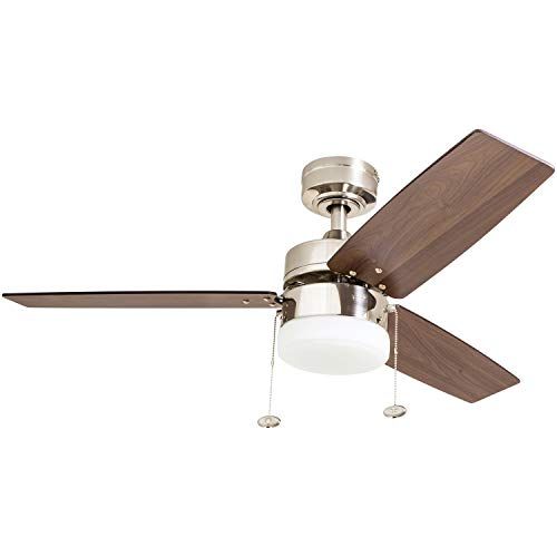  Prominence Home 51014 Reston Contemporary Ceiling Fan, 42, Brushed Nickel