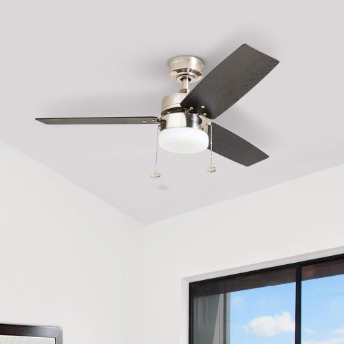  Prominence Home 51014 Reston Contemporary Ceiling Fan, 42, Brushed Nickel