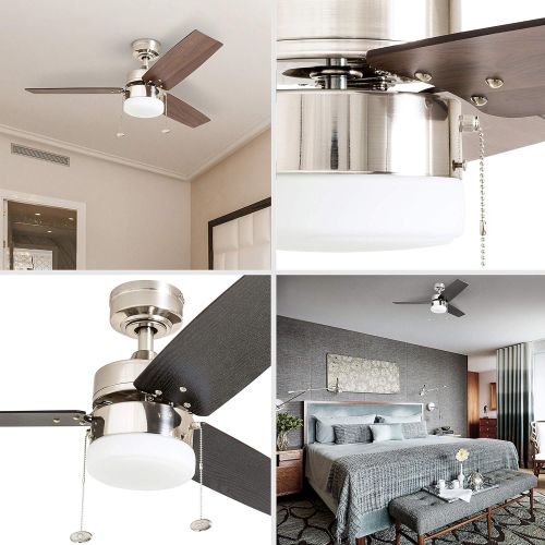  Prominence Home 51014 Reston Contemporary Ceiling Fan, 42, Brushed Nickel
