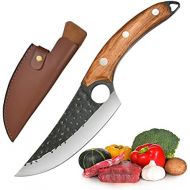 [아마존베스트]Promithi Kitchen Knife for All Purposes, Professional Hand-Forged Non-Stick Boning Knife, Utility Knife, Chopping Knife, Japanese Chefs Knife, Damask Style, Kitchen Knife, Wooden H