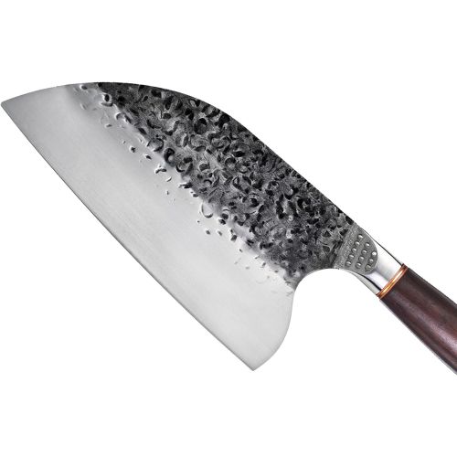  [아마존베스트]Promithi Japanese Knife - Damascus Carbon Steel Handmade Kitchen Knife / Chopper - Sharp Knife with Sheath - Used for Chopping Bone & Meat - Boning Knife with Wooden Handle